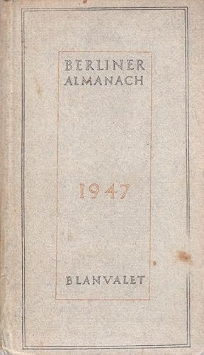 Bild des Verkufers fr Berliner Almanach 1947. zum Verkauf von Antiquariat Richard Husslein