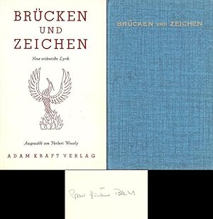 Bild des Verkufers fr Brcken und Zeichen. - SIGNIERT. zum Verkauf von Antiquariat Richard Husslein