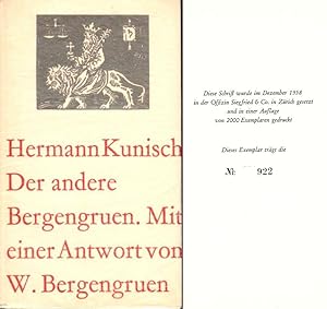 Seller image for Der andere Bergengruen. for sale by Antiquariat Richard Husslein