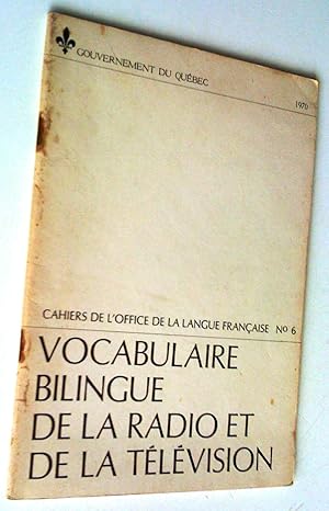 Bild des Verkufers fr Vocabulaire bilingue de la radio et de la tlvision zum Verkauf von Claudine Bouvier