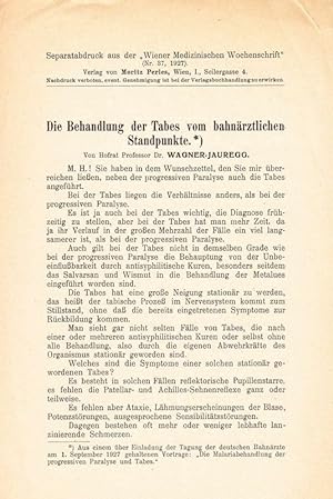 Seller image for Die Behandlung der Tabes vom bahnrztlichen Standpunkte. for sale by Antiquariat Krikl