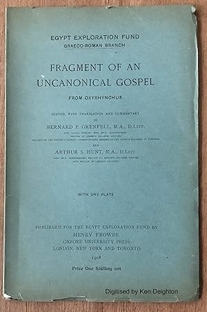 Image du vendeur pour Fragment Of An Uncanonical Gospel From Oxyrhynchus Egyptian Exploration Fund Graeco - Roman Branch mis en vente par Deightons