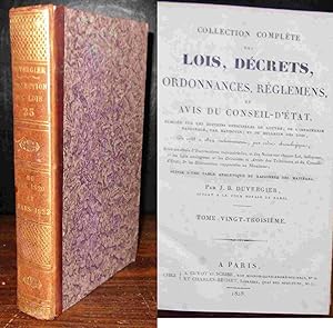 Immagine del venditore per COLLECTION COMPLETE DES LOIS, DECRETS - TOME VINGT TROISIEME 1820-1822 venduto da Livres 113