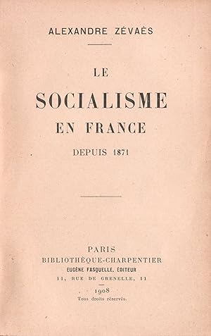 Le Socialisme en France depuis 1871