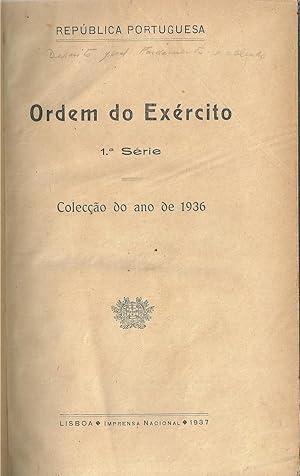 ORDEM DO EXÉRCITO. 1 SÉRIE. Colecção do Ano de 1936