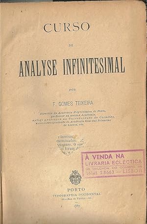 CURSO DE ANALYSE INFINITESIMAL