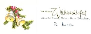 Bild des Verkufers fr Ms. Weihnachtskrtchen mit eigenh. U. zum Verkauf von Kotte Autographs GmbH