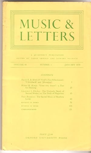 Music & Letters. A Quarterly Publication Volume 60