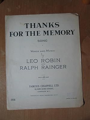 Seller image for Thanks for the Memory for sale by EbenezerBooks