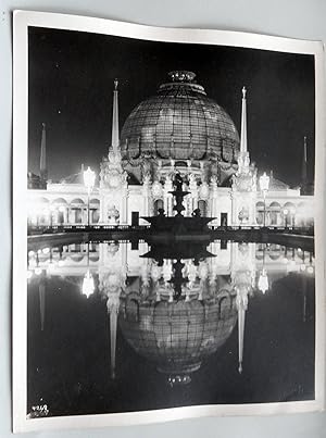 Horticultural Palace viewed at night with reflection. Building. Original photo Pan Pacific Intern...