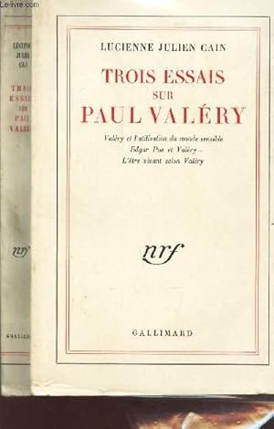 Imagen del vendedor de TROIS ESSAIS SUR PAUL VALERY / Valry et l'utilisation du monde sensible - Edgar Poe et Valry - L'tre vivant selon Valry. a la venta por Le-Livre