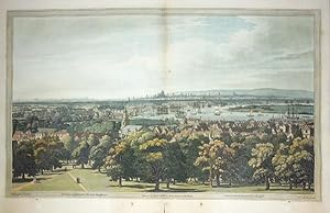 Original Hand Coloured Antique Aquatint Print Illustrating London from Greenwich Park. Drawn By J...