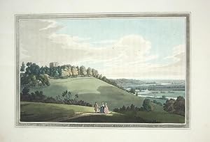 Original Hand Coloured Antique Aquatint Print Illustrating Hedsor Lodge Looking Towards Maidenhea...