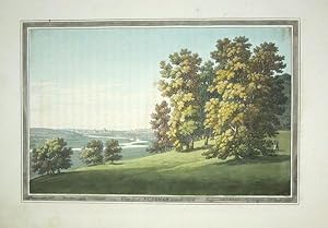 Seller image for Original Hand Coloured Antique Aquatint Print Illustrating a View of Nuneham Towards Oxford in Oxfordshire. Drawn By J Farington and Engraved By J. C. Stadler. Published in 1793. for sale by Rostron & Edwards