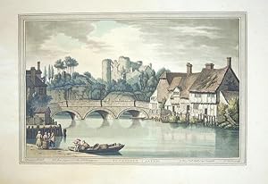 Seller image for Original Hand Coloured Antique Aquatint Print Illustrating Tunbridge Castle in Kent. Drawn By J Farington and Engraved By J. C. Stadler. Published in 1793. for sale by Rostron & Edwards