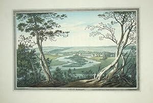 Seller image for Original Hand Coloured Antique Aquatint Print Illustrating Great Marlow in Buckinghamshire. Drawn By J Farington and Engraved By J. C. Stadler. Published in 1793. for sale by Rostron & Edwards