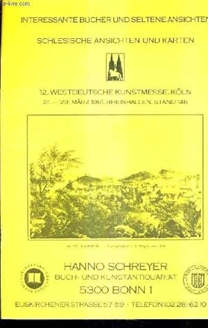 Immagine del venditore per CATALOGUE EN ALLEMAND : HANNO SCHREYER BUCH UND KUNSTANTIQUARIAT - INTERESSANTE BUCHER UND SELTENE ANSICHTEN SCHLEISISCHE ANSICHTEN UND KARTEN. venduto da Le-Livre