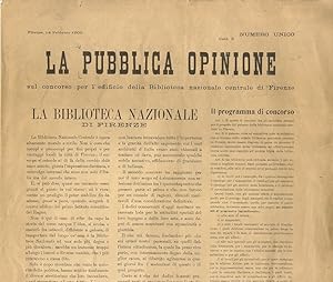 PUBBLICA (LA) Opinione. Sul concorso per l'edificio della Biblioteca Centrale di Firenze. Numero ...