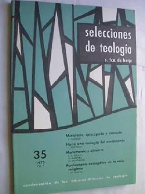 SELECCIONES DE TEOLOGÍA S. FCO DE BORJA, Nº 35, 1970