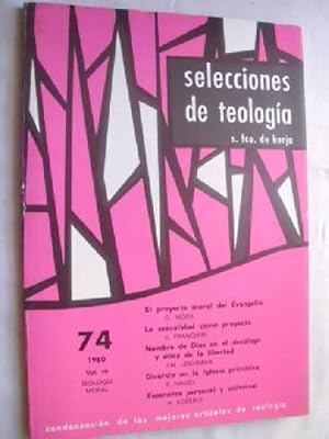 SELECCIONES DE TEOLOGÍA S. FCO. DE BORJA, Nº 74, 1980