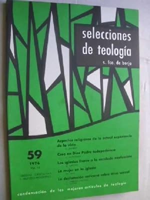 SELECCIONES DE TEOLOGÍA S. FCO DE BORJA, Nº 59, 1976