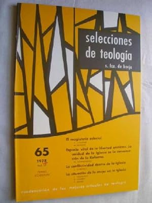 SELECCIONES DE TEOLOGÍA S. FCO. DE BORJA, Nº 65, 1978