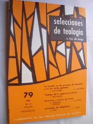 SELECCIONES DE TEOLOGÍA S. FCO DE BORJA, Nº 79, 1981