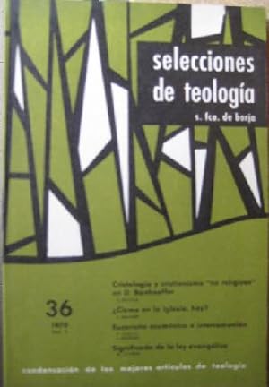 SELECCIONES DE TEOLOGÍA S. FCO DE BORJA, Nº 36, 1970