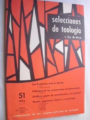 SELECCIONES DE TEOLOGÍA S. FCO DE BORJA, Nº 51, 1974