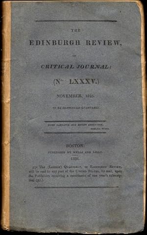 Imagen del vendedor de The Edinburgh Review, or Critical Journal (No. LXXXV.) November, 1825 a la venta por Florida Mountain Book Co.