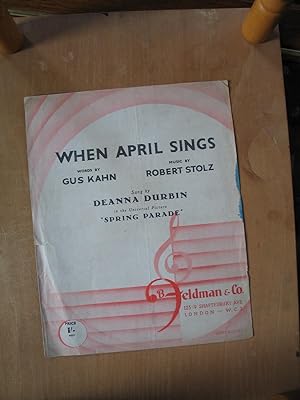 Imagen del vendedor de When April Sings a la venta por EbenezerBooks