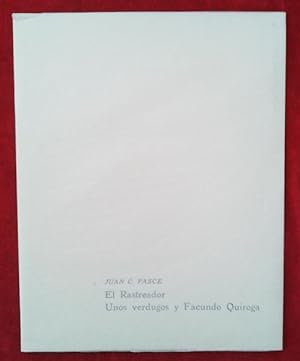 Seller image for El rastreador - Unos verdugos y Facundo Quiroga for sale by Libreria del Signo