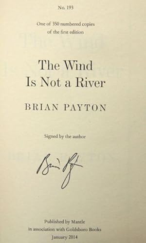 Seller image for The Wind is Not A RIVER for sale by McInBooks, IOBA
