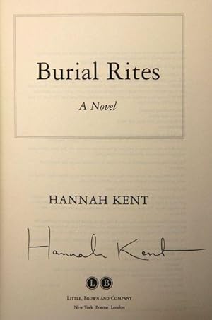 Seller image for Burial Rites (Signed) for sale by McInBooks, IOBA