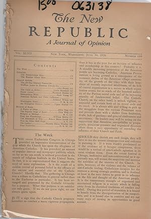 Imagen del vendedor de The New Republic, Volume XLVII: No. 604: June 30, 1926 a la venta por Dorley House Books, Inc.