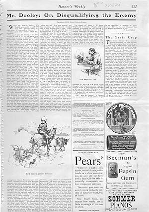 Seller image for PRINT: "Mr. Dooley: On Disqualifying the Enemy ".story & sketches from Harper's Weekly, August 17, 1901 for sale by Dorley House Books, Inc.