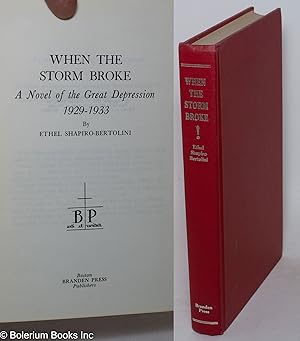 Seller image for When the storm broke; a novel of the Great Depression, 1929-1933 for sale by Bolerium Books Inc.