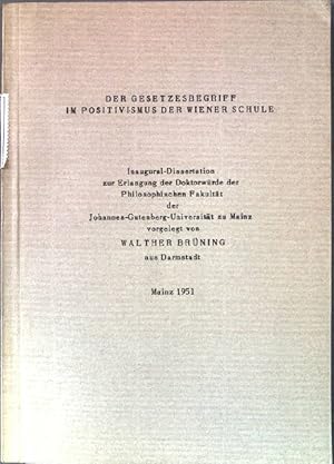 Imagen del vendedor de Der Gesetzesbegriff im Positivismus der Wiener Schule. Zeitschrift fr philosophische Forschung. Beiheft 10. a la venta por books4less (Versandantiquariat Petra Gros GmbH & Co. KG)