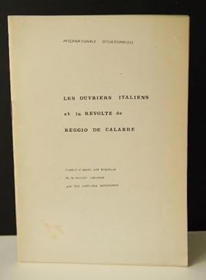 LES OUVRIERS ITALIENS ET LA REVOLTE DE REGGIO DE CALABRE.