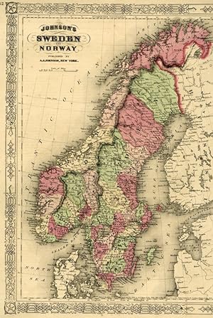 Map of Norway and Sweden [from johnson's new illustrated family atlas]