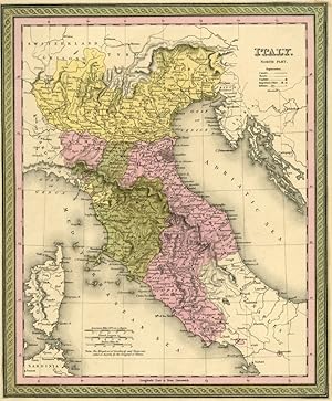 Map of Italy, Cowperthwait ca. 1850