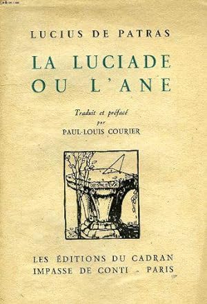 Bild des Verkufers fr La luciade ou l'ane zum Verkauf von JLG_livres anciens et modernes