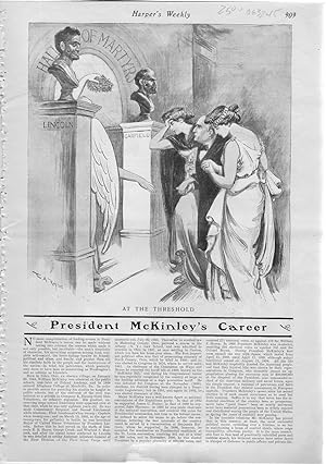 Seller image for ENGRAVING: "At The Threshold: President McKinley's Career".story & engraving from Harper's Weekly, September 14, 1901 for sale by Dorley House Books, Inc.