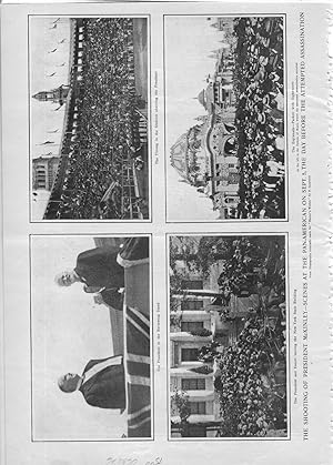 Seller image for PRINT: "The Shooting of President McKinley--Scenes at Three Pan-American on Sept. 5, the Day Before the Shooting".4 Photos from Harper's Weekly, September 14, 1901 for sale by Dorley House Books, Inc.