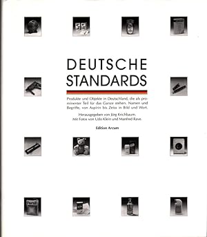 Immagine del venditore per Deutsche Standards : Produkte und Objekte in Deutschland, die als prominenter Teil f�r das Ganze stehen. Namen und Begriffe, von Aspirin bis Zeiss in Bild und Wort. hrsg. von J�rg Krichbaum. Vorw. von Detlev Rohwedder. Mit Texten von G�nther Ansch�tz . Red.: Julian von Heyl. Produktrecherche: Jarry M. Seedorf. Fotos: Udo Klein . venduto da Roland Antiquariat UG haftungsbeschr�nkt
