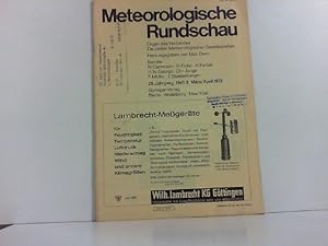 Bild des Verkufers fr Meteorologische Rundschau. Organ des Verbandes Deutscher Meteorologischen Gesellschaften. 25. Jahrgang, Heft 2. Mrz/April 1972. zum Verkauf von Zellibooks. Zentrallager Delbrck