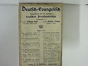 Seller image for Deutsch-Evangelisch Monatsbltter fr den gesamten deutschen Protestantismus. 3. Jahrg. Heft 6.-1912. for sale by Zellibooks. Zentrallager Delbrck