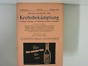Imagen del vendedor de Monatsschrift fr Krebsbekmpfung 5. Jhrg. Heft 10.-1937 a la venta por Zellibooks. Zentrallager Delbrck