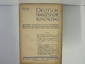 Immagine del venditore per Deutsch-Franzsische Rundschau. Band II.- Heft 6. - Juni 1929. venduto da Zellibooks. Zentrallager Delbrck