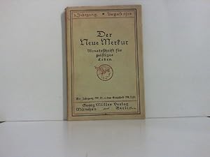 Imagen del vendedor de Der neue Merkur Jahrgang. 1. Jahrgang, 5. Heft, August 1914. a la venta por Zellibooks. Zentrallager Delbrck